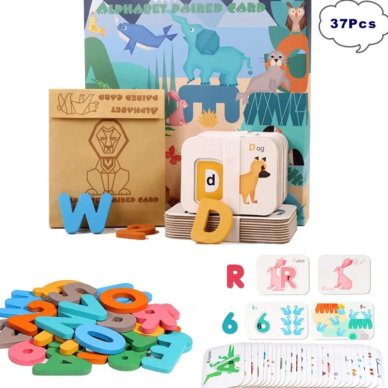 Kids Education Number - Montessori Alfabet Nummers Flash Kaarten Voor