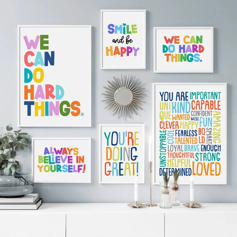 Kids Education Motivation - Diamond Painting Positieve Kinderkamer Muur Schilderij