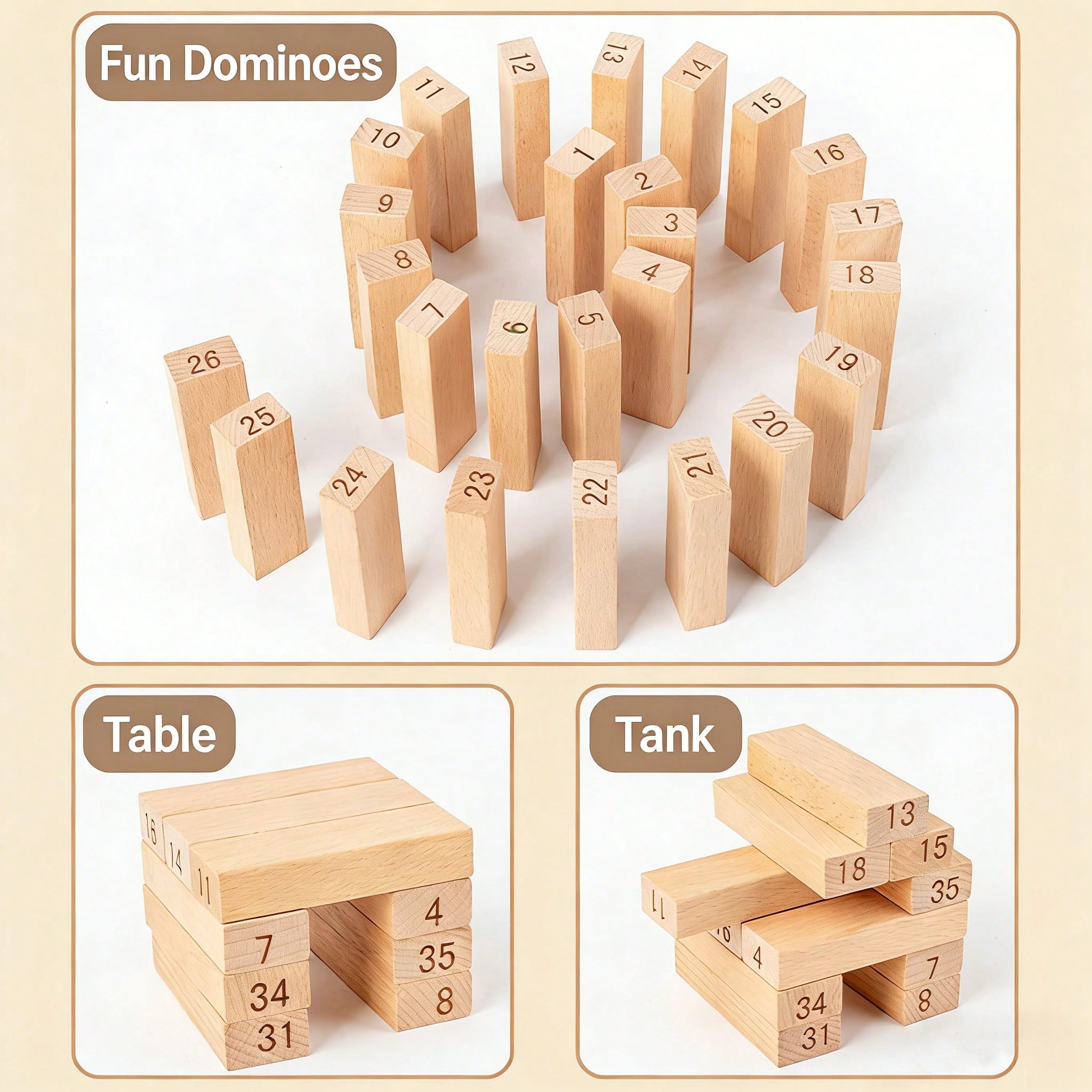 Houten stapel- en balansspel,  - Kids Education Number recensie en prijs